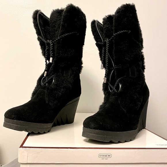COACH Suede & Shearling Boot - Mandy - Picture 1 of 10